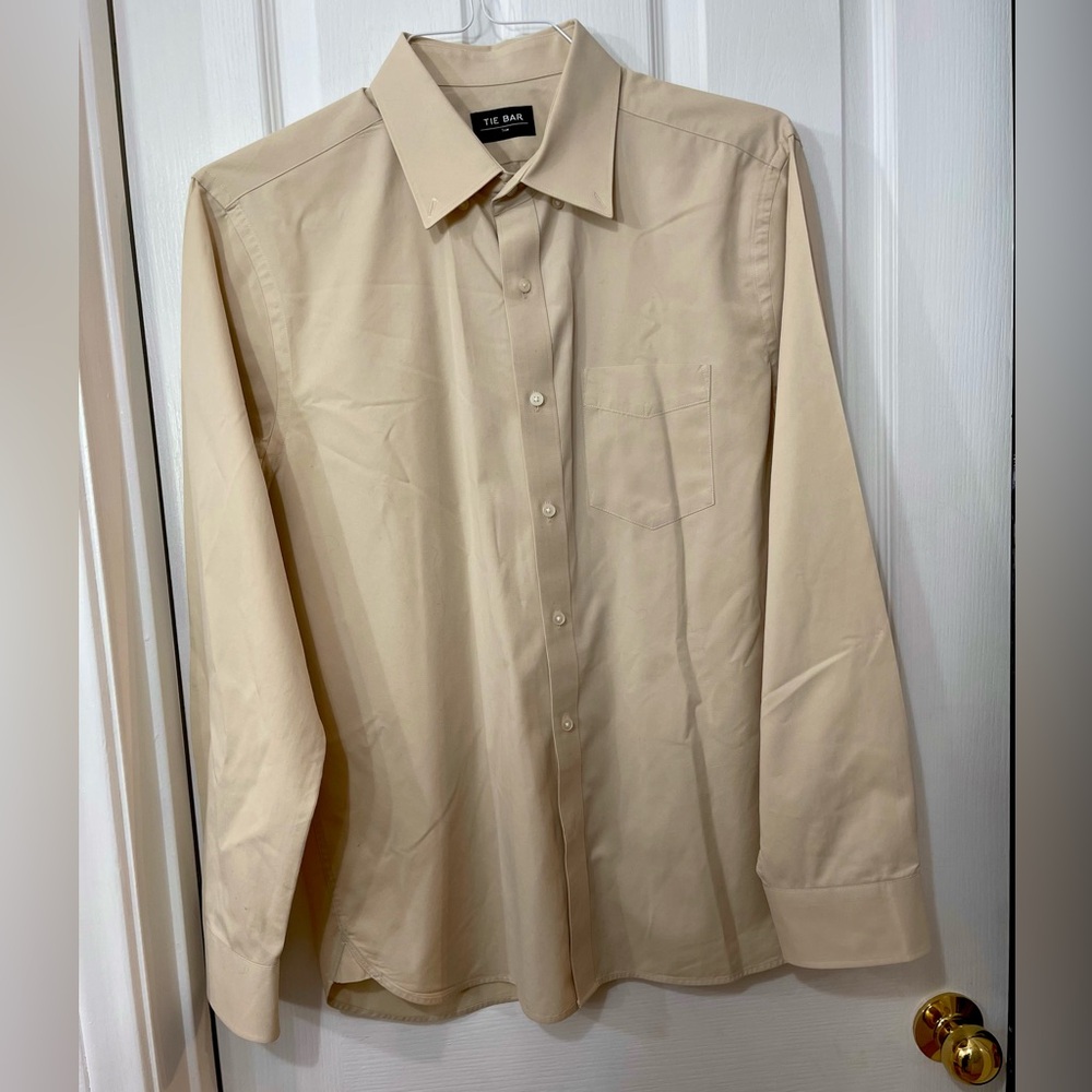 The Tie Bar Beige Dress Shirt - Picture 4 of 7